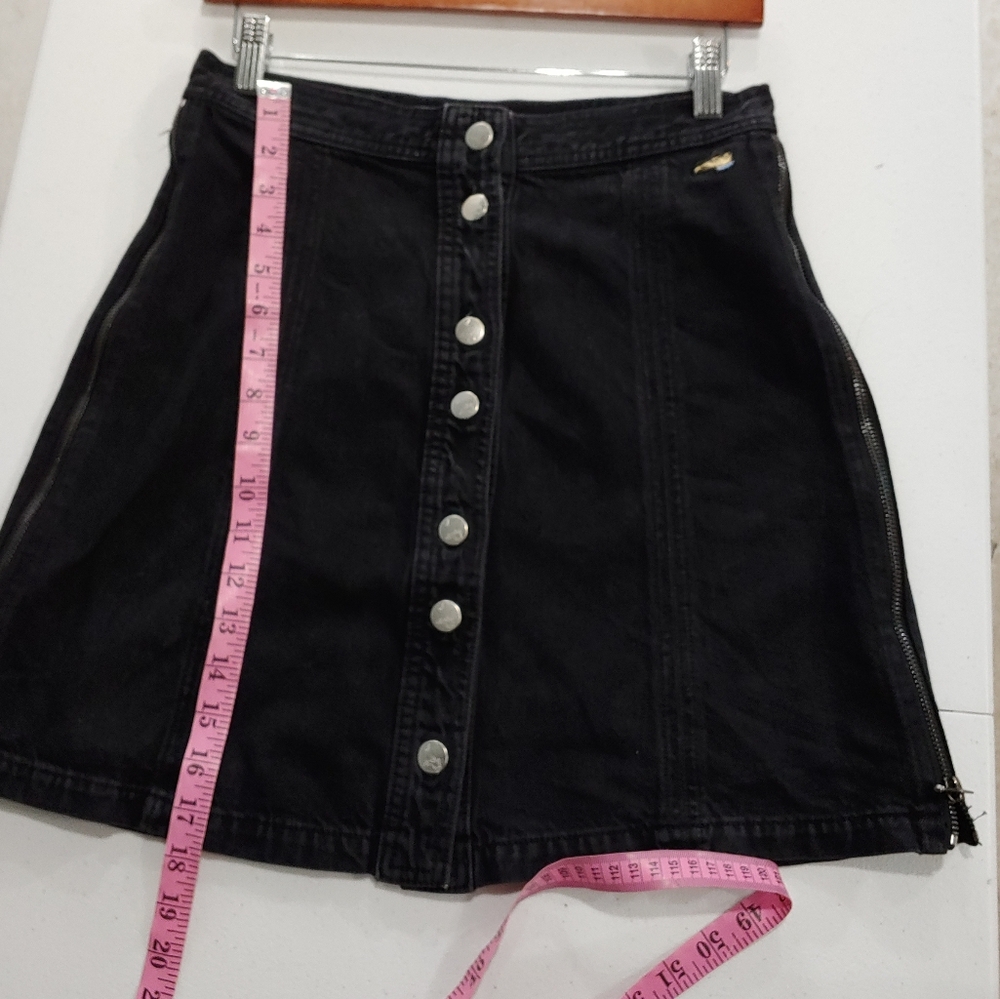 J. BRAND X BELLA FREUD BUTTON FRONT JEAN SKIRT WITH SIDE ZIP (711) - Picture 4 of 13